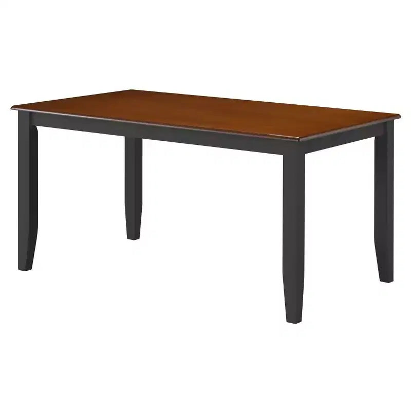 Set da pranzo Bloomington 5 pezzi nero e ciliegio - Boraam: stile tradizionale, struttura in legno di gomma, gambe affusolate, tavolo rettangolare