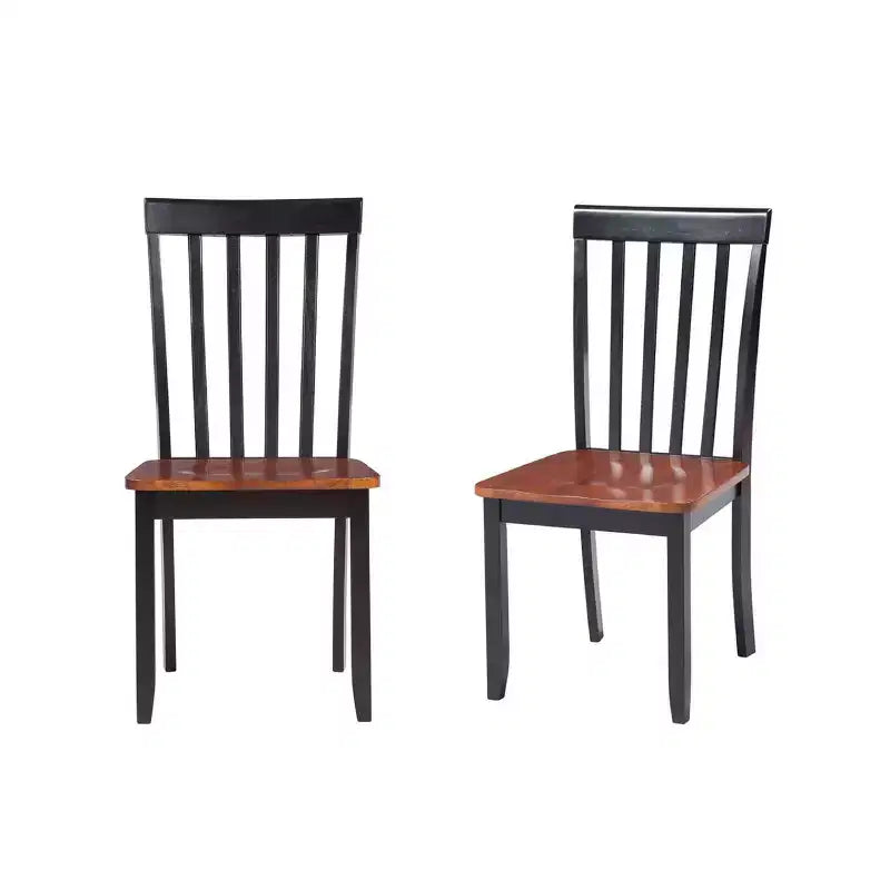 Set da pranzo Bloomington 5 pezzi nero e ciliegio - Boraam: stile tradizionale, struttura in legno di gomma, gambe affusolate, tavolo rettangolare