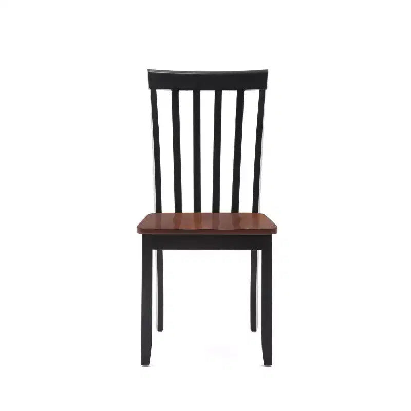 Set da pranzo Bloomington 5 pezzi nero e ciliegio - Boraam: stile tradizionale, struttura in legno di gomma, gambe affusolate, tavolo rettangolare