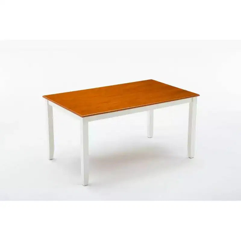 Set da pranzo 5 pezzi Bloomington Bianco/Rovere miele - Boraam: telaio in Rubberwood, stile rustico, sei posti a sedere