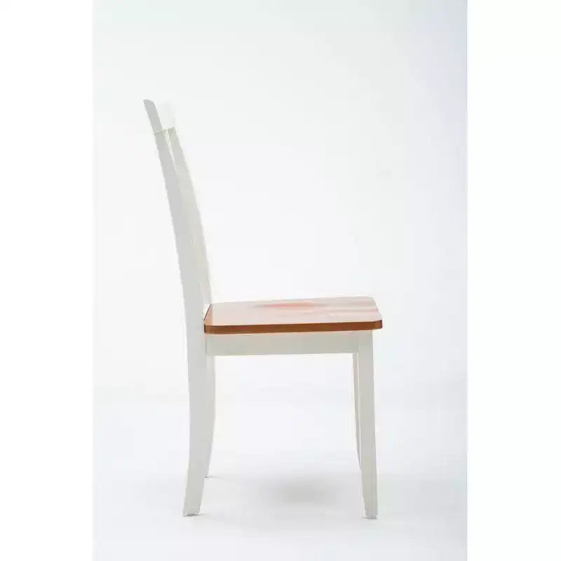 Set da pranzo 5 pezzi Bloomington Bianco/Rovere miele - Boraam: telaio in Rubberwood, stile rustico, sei posti a sedere