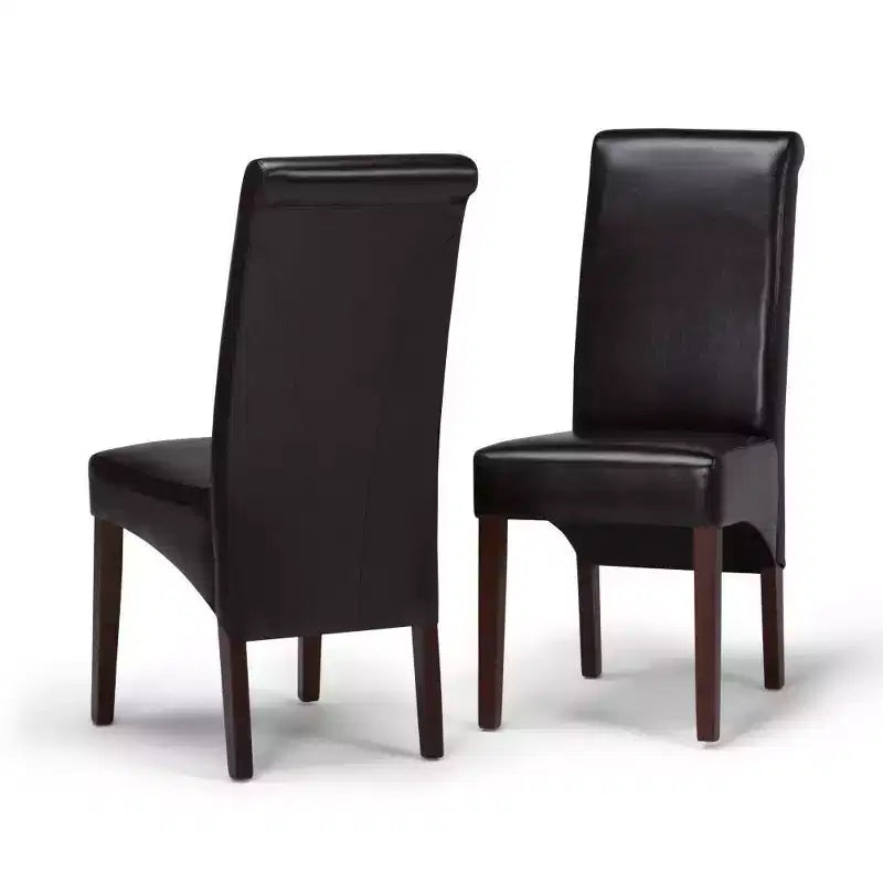 Set da pranzo Franklin 9 pz in legno massello marrone - WyndenHall: tavolo quadrato, 8 sedie Parson