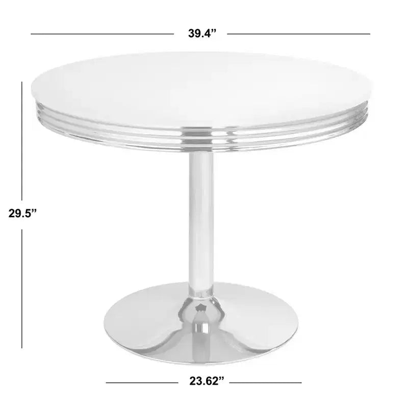 Set da pranzo retrò Torrance di Buylateral, 5 pezzi, con sedili imbottiti e schienali alti, bianco/cromo/grigio