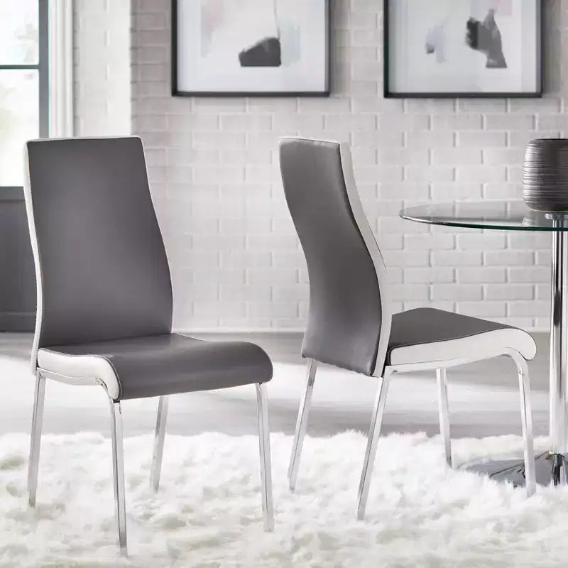 Set da pranzo retrò Torrance di Buylateral, 5 pezzi, con sedili imbottiti e schienali alti, bianco/cromo/grigio