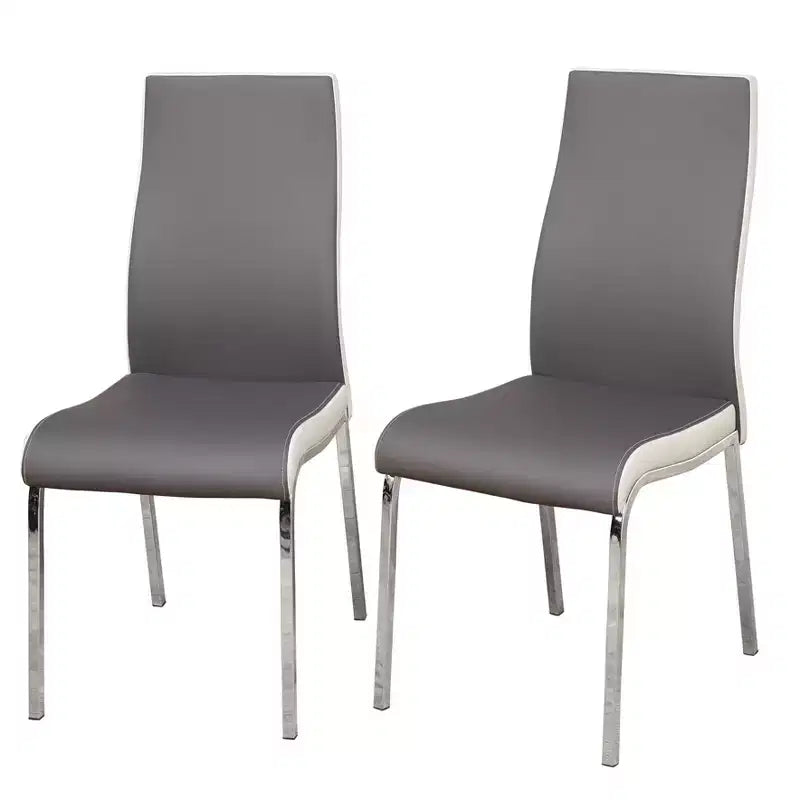 Set da pranzo retrò Torrance di Buylateral, 5 pezzi, con sedili imbottiti e schienali alti, bianco/cromo/grigio