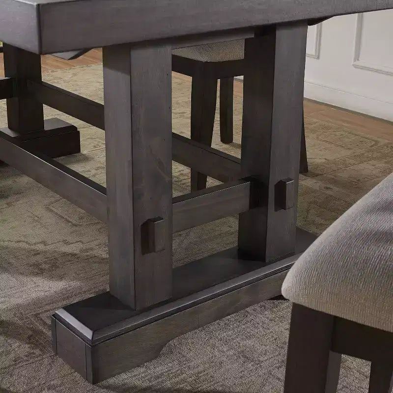 Set da pranzo Napa da 9 pezzi Dusky Cedar - Steve Silver Co.: Stile coloniale, Base a doppio piedistallo, Sedie imbottite