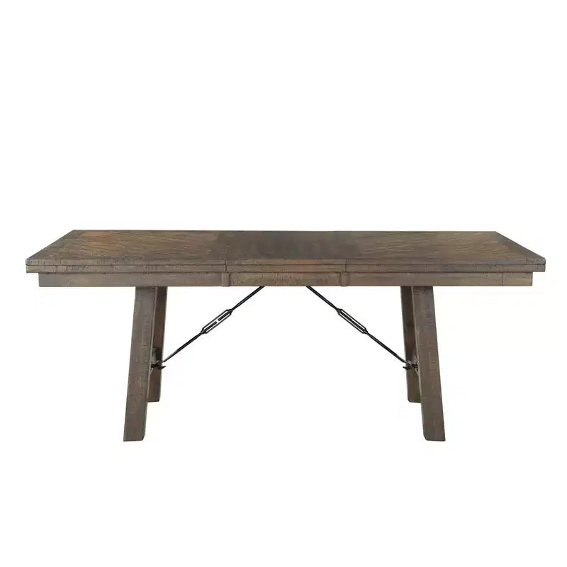 Dex 6pc Extendable Dining Table Set: Smokey Finish, Turnbuckle Detail - Picket House Furnishings