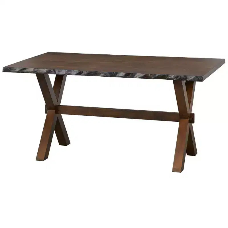 Buylateral Set da pranzo Mandeville 3 pezzi in legno massello con bordo rustico, marrone