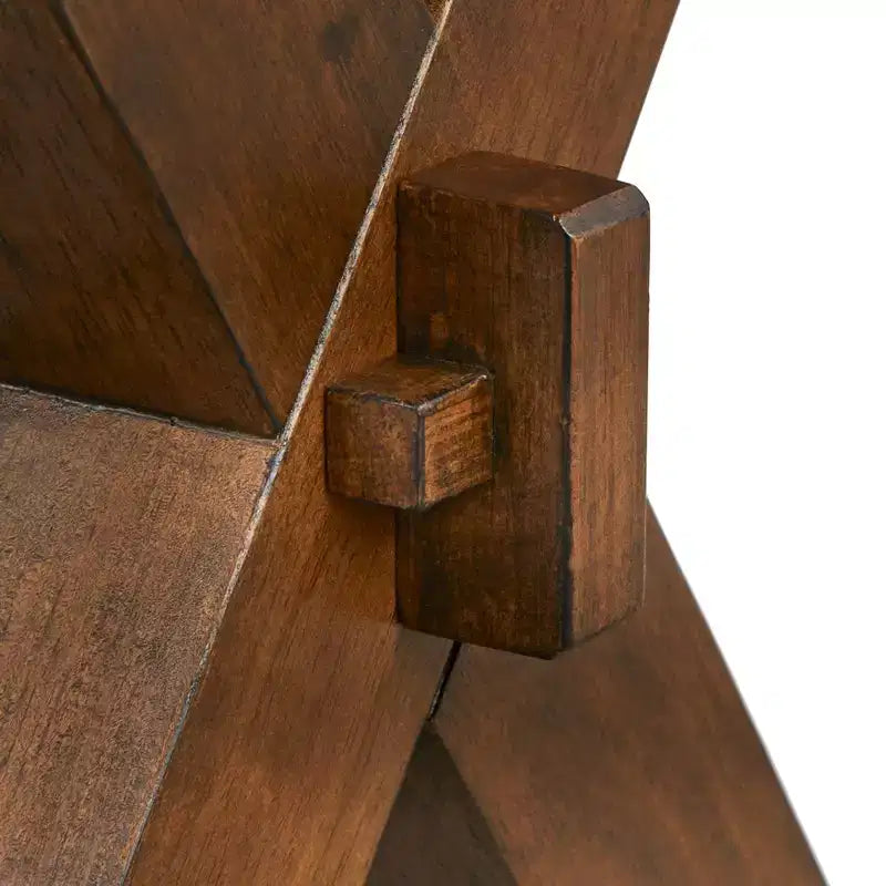 Buylateral Set da pranzo Mandeville 3 pezzi in legno massello con bordo rustico, marrone