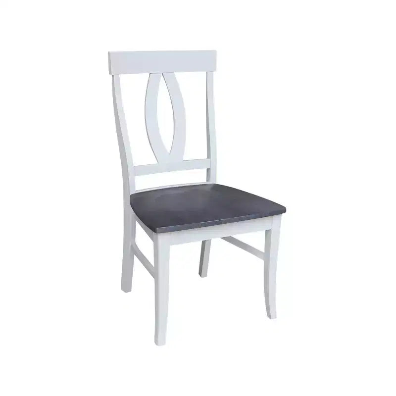 Tavolo da pranzo Hailey con 2 alette a ribalta da 42" con 4 sedie con schienale a doghe bianco/grigio erica - International Concepts