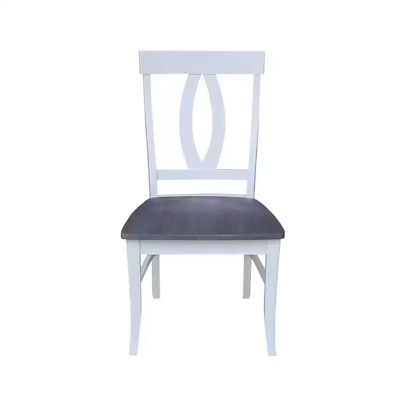 Tavolo da pranzo Hailey con 2 alette a ribalta da 42" con 4 sedie con schienale a doghe bianco/grigio erica - International Concepts