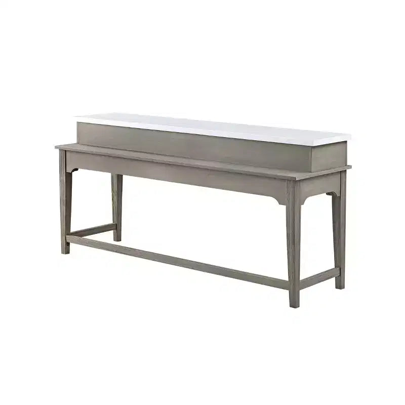 Set da pranzo Acme Furniture 76" Wandella con tavolo con ripiano in marmo, mobiletti e sgabelli con borchie