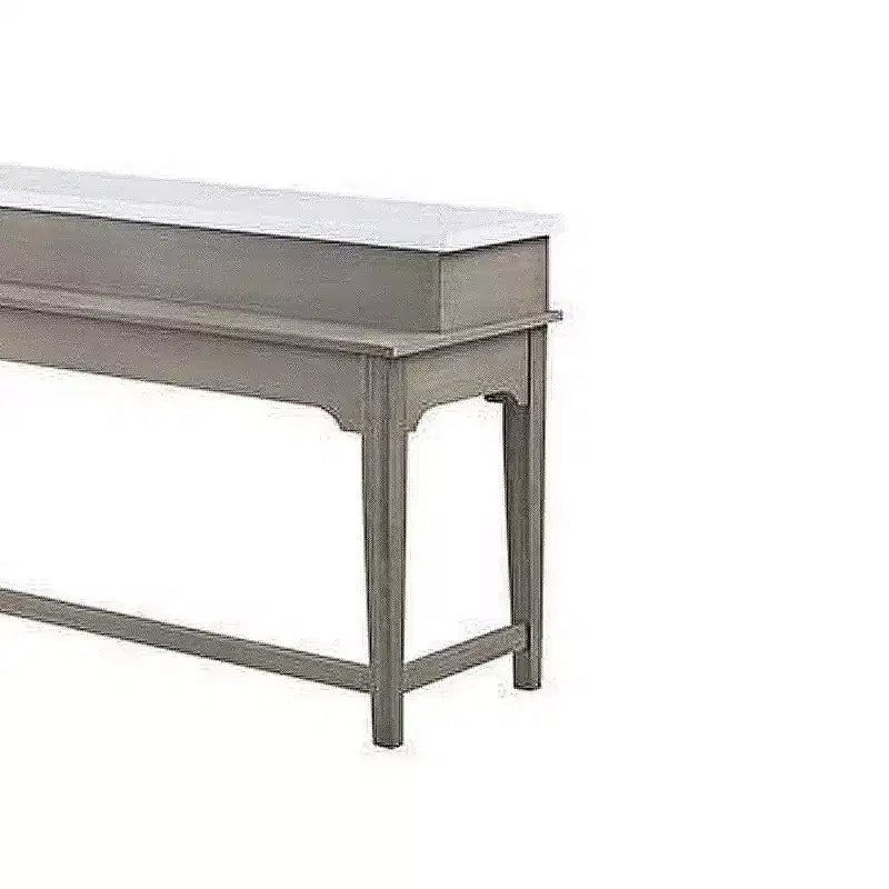 Set da pranzo Acme Furniture 76" Wandella con tavolo con ripiano in marmo, mobiletti e sgabelli con borchie