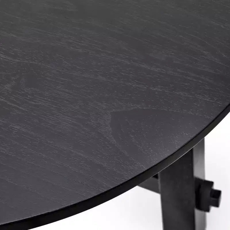 Set da pranzo allungabile Lifestorey 5 pezzi Aspen Farmhouse con sedie girevoli in legno massello nero opaco