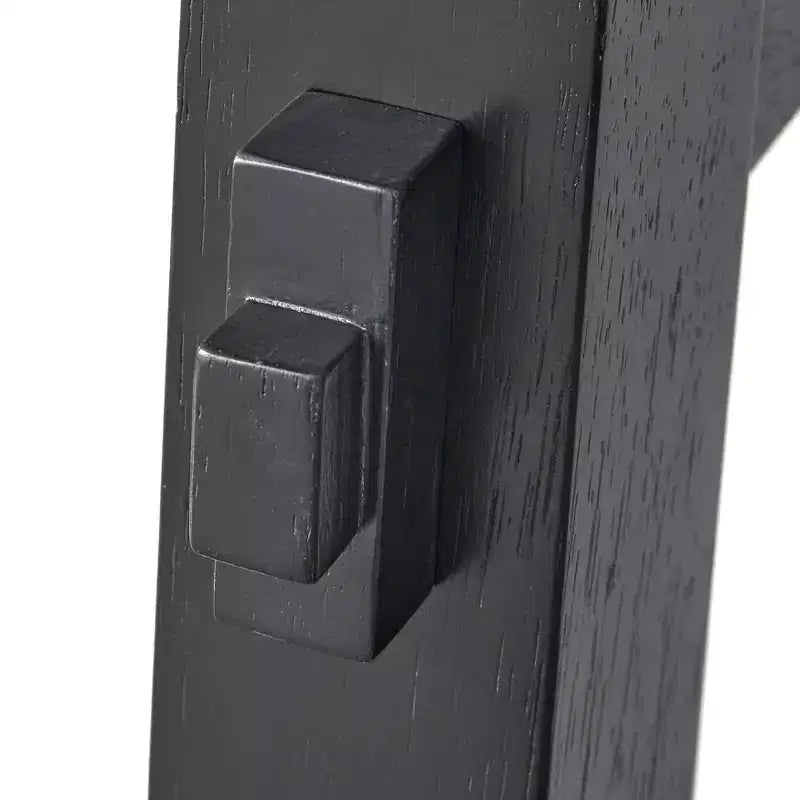 Set da pranzo allungabile Lifestorey 5 pezzi Aspen Farmhouse con sedie girevoli in legno massello nero opaco