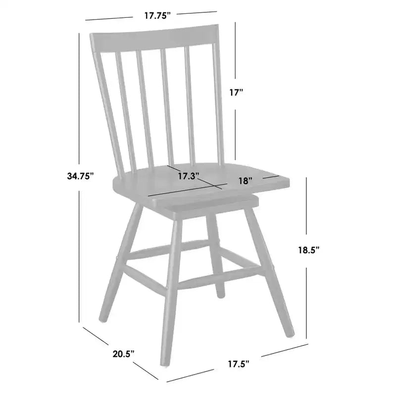 Set da pranzo allungabile Lifestorey 5 pezzi Aspen Farmhouse con sedie girevoli in legno massello nero opaco