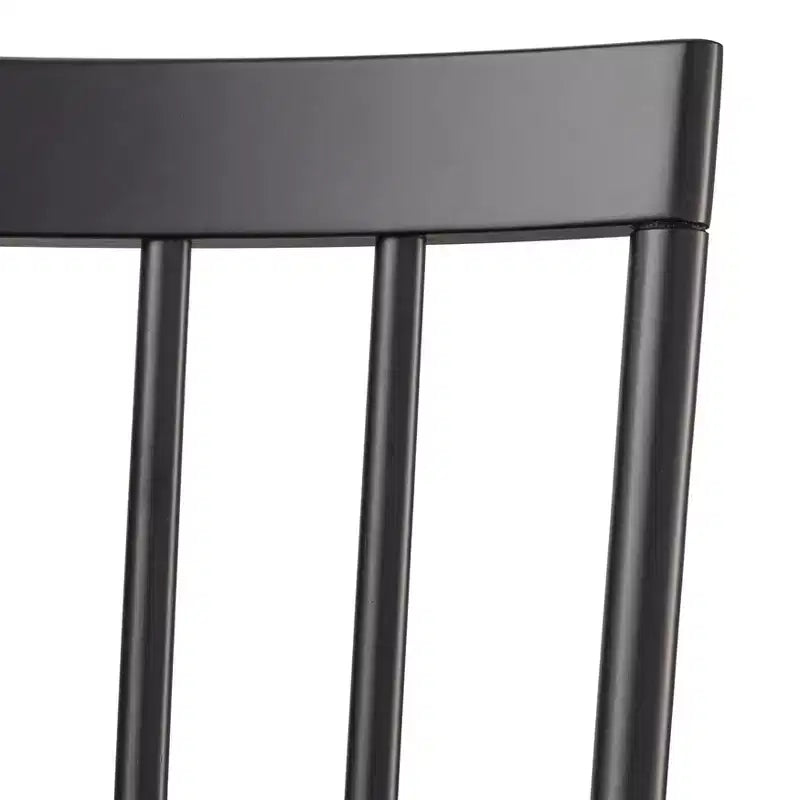 Set da pranzo allungabile Lifestorey 5 pezzi Aspen Farmhouse con sedie girevoli in legno massello nero opaco