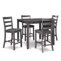 Set of 5 Bridson Counter Height Dining Table and Barstools Gray - Signature Design by Ashley: Transitional Matte Finish, Upholstered Seats