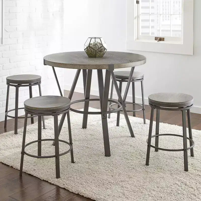 Set da pranzo 5 pezzi Portland altezza bancone grigio - Steve Silver Co.
