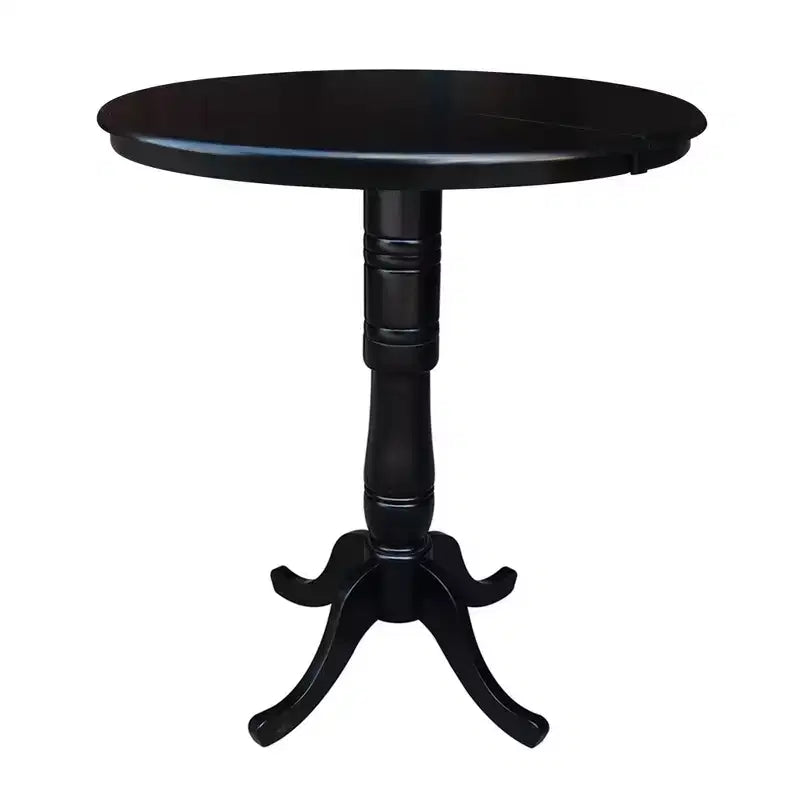 Tavolo da pranzo estensibile Draco con piano rotondo da 36", prolunga da 12", 4 sgabelli - International Concepts