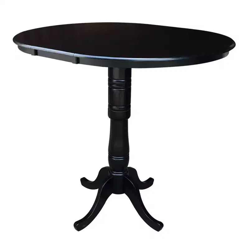Tavolo da pranzo estensibile Draco con piano rotondo da 36", prolunga da 12", 4 sgabelli - International Concepts