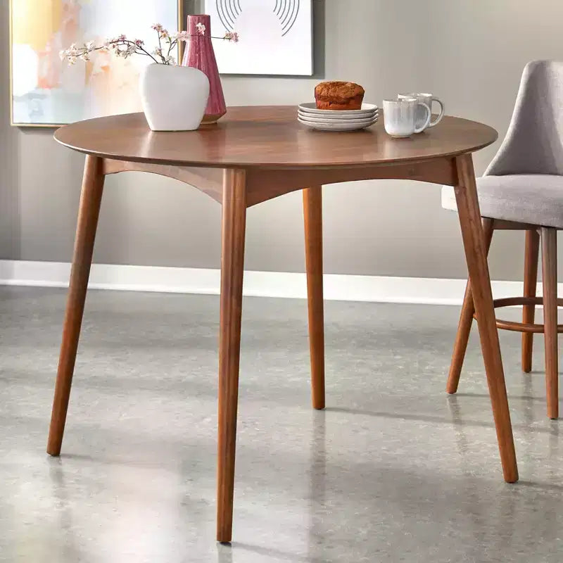Set da pranzo Lifestorey Derby 5 pezzi, altezza bancone, moderno di metà secolo, Noce/Grigio