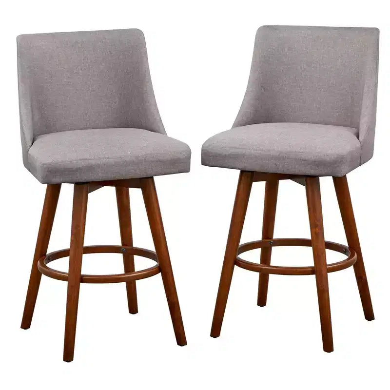 Set da pranzo Lifestorey Derby 5 pezzi, altezza bancone, moderno di metà secolo, Noce/Grigio