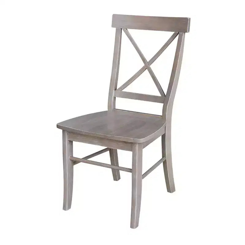Tavolo da pranzo rotondo allungabile Karen da 36" con 4 sedie con schienale a X Tortora: Legno massello, Base a piedistallo - International Concepts