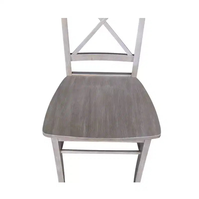 Tavolo da pranzo rotondo allungabile Karen da 36" con 4 sedie con schienale a X Tortora: Legno massello, Base a piedistallo - International Concepts
