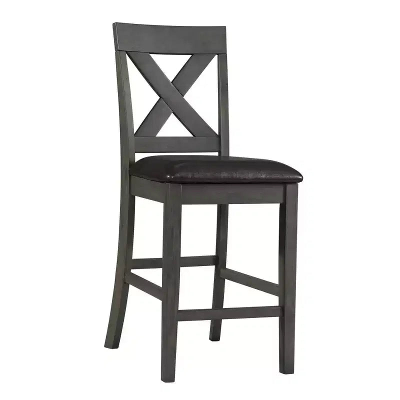 Set da pranzo Alexa 7 pezzi altezza bancone Picket House Furnishings marrone: sedie moderne imbottite, struttura in legno