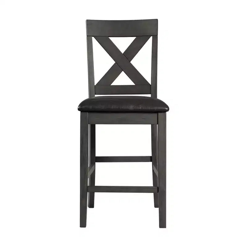 Set da pranzo Alexa 7 pezzi altezza bancone Picket House Furnishings marrone: sedie moderne imbottite, struttura in legno
