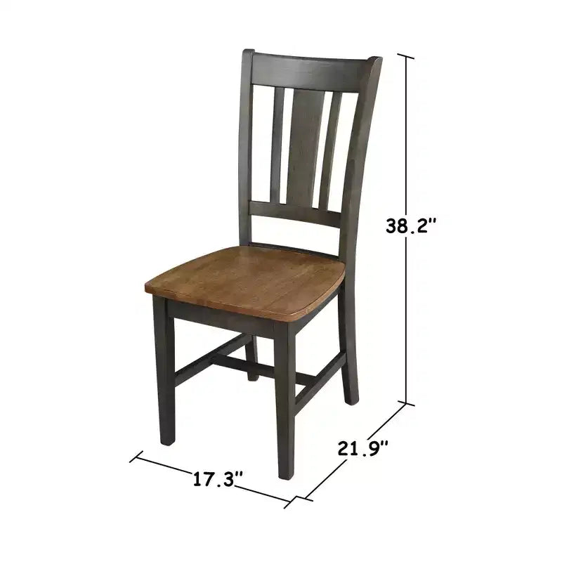 Tavolo da pranzo rotondo con doppia ribalta da 42" con 2 sedie con schienale a fascia - International Concepts: Compatto, Base a piedistallo