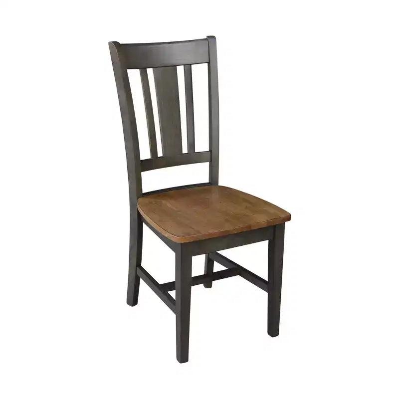 Tavolo da pranzo rotondo con doppia ribalta da 42" con 2 sedie con schienale a fascia - International Concepts: Compatto, Base a piedistallo