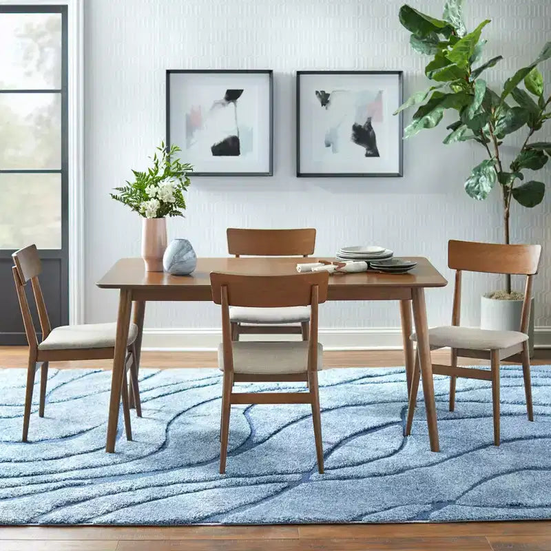 Lifestorey Set da Pranzo Rettangolare Moderno di Metà Secolo Newington da 5 Pezzi Noce/Moka