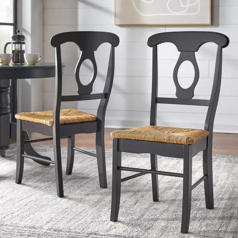 Buylateral set da pranzo Thorton Farmhouse nero rotondo da 40" 3 pezzi