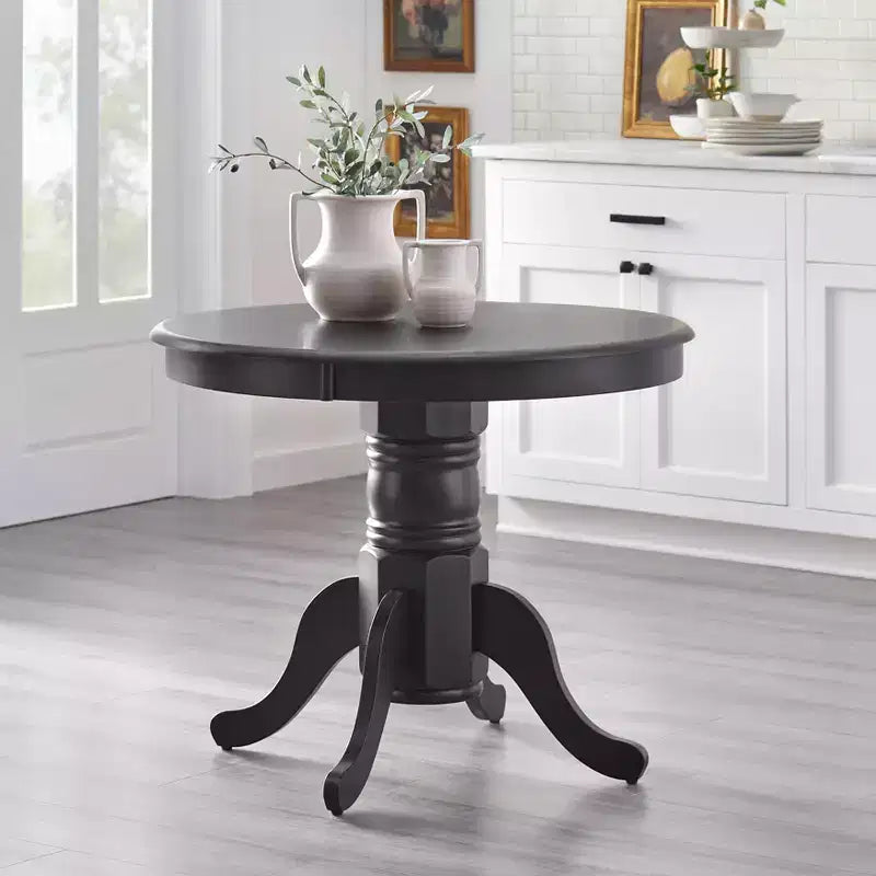 Buylateral set da pranzo Thorton Farmhouse nero rotondo da 40" 3 pezzi