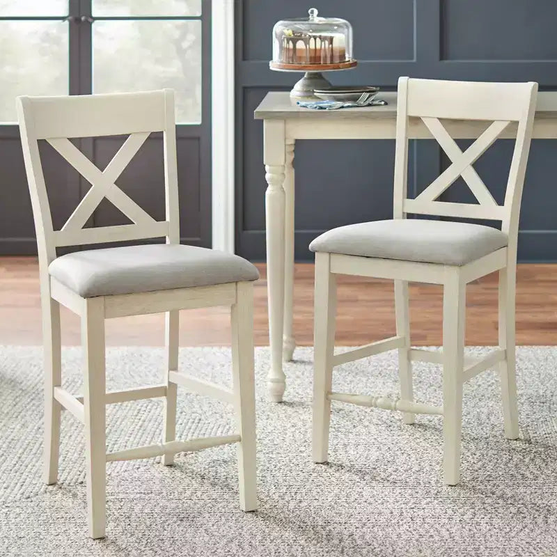 Set da pranzo Lifestorey 3 pezzi Montreal ad altezza bancone, bianco