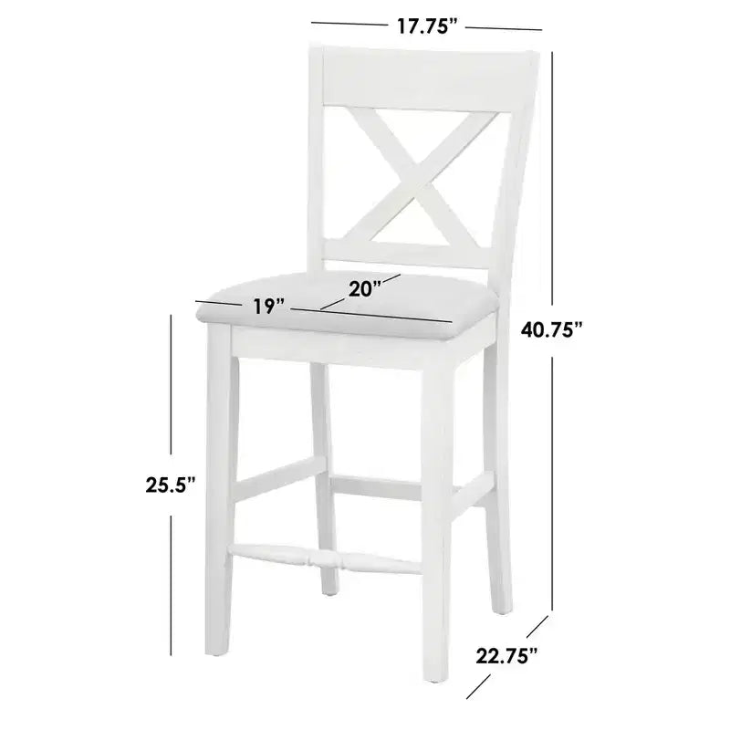 Set da pranzo Lifestorey 3 pezzi Montreal ad altezza bancone, bianco