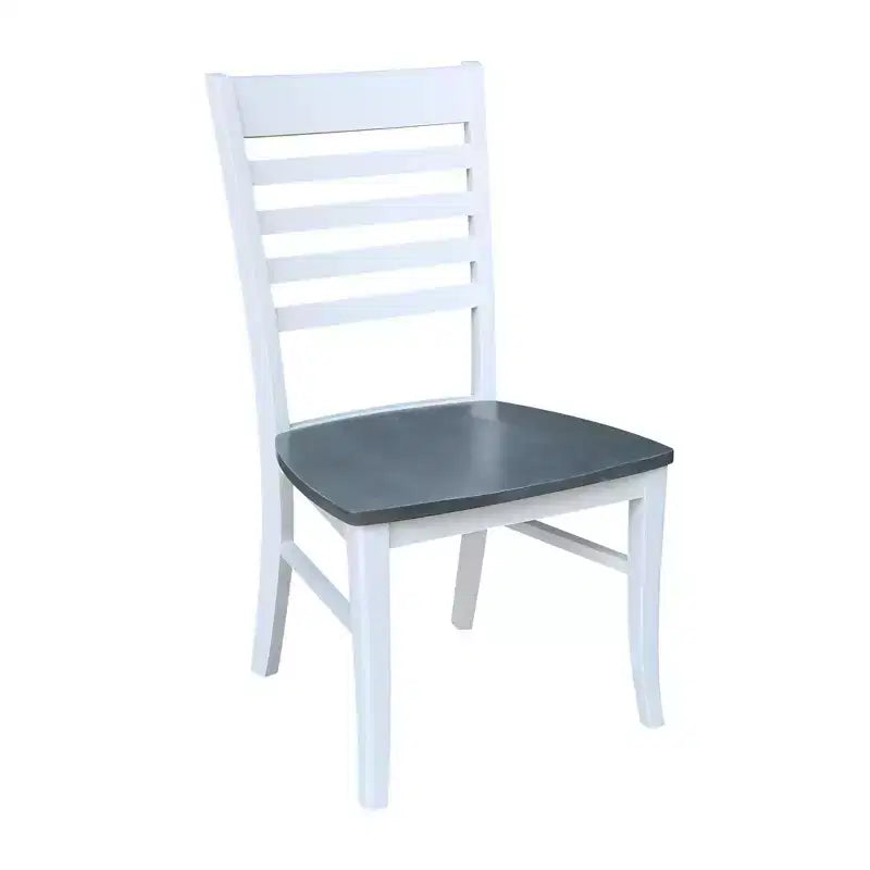 International Concepts 42" Carlisle Tavolo da pranzo a doppia ribalta con 4 sedie con schienale a pioli Bianco/Grigio Brughiera: Struttura in legno massello, Base a piedistallo