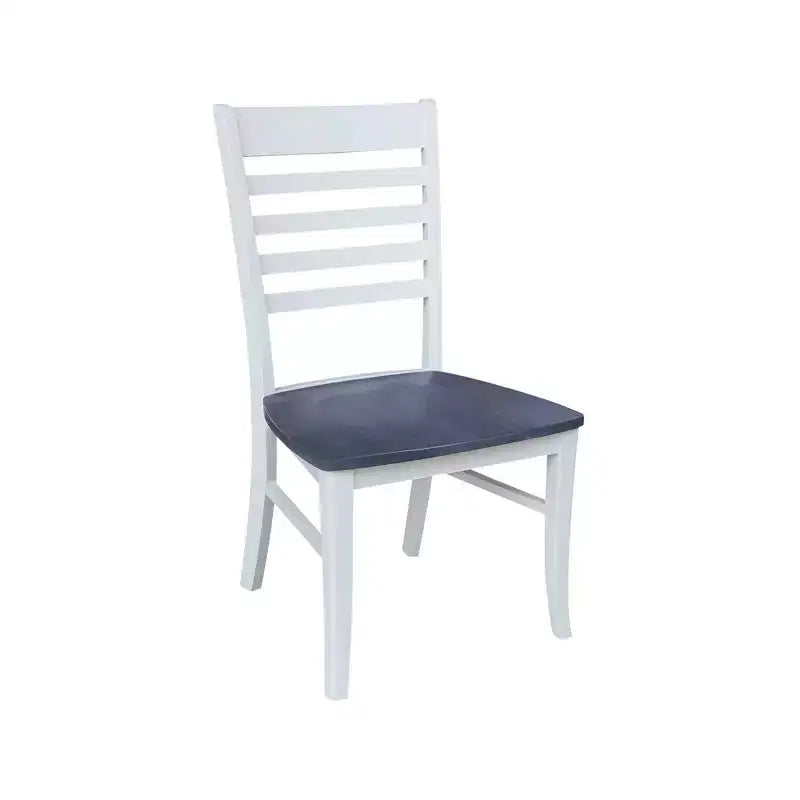 International Concepts 42" Carlisle Tavolo da pranzo a doppia ribalta con 4 sedie con schienale a pioli Bianco/Grigio Brughiera: Struttura in legno massello, Base a piedistallo