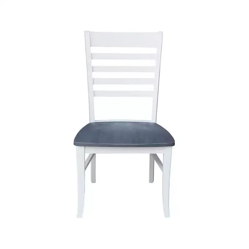 International Concepts 42" Carlisle Tavolo da pranzo a doppia ribalta con 4 sedie con schienale a pioli Bianco/Grigio Brughiera: Struttura in legno massello, Base a piedistallo