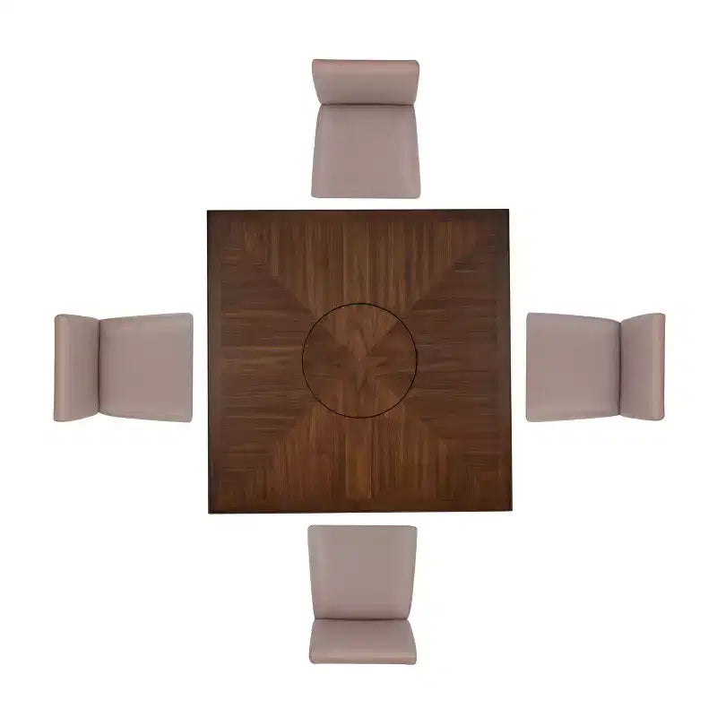 Set da pranzo Powell Barnes altezza bancone 5 pezzi marrone