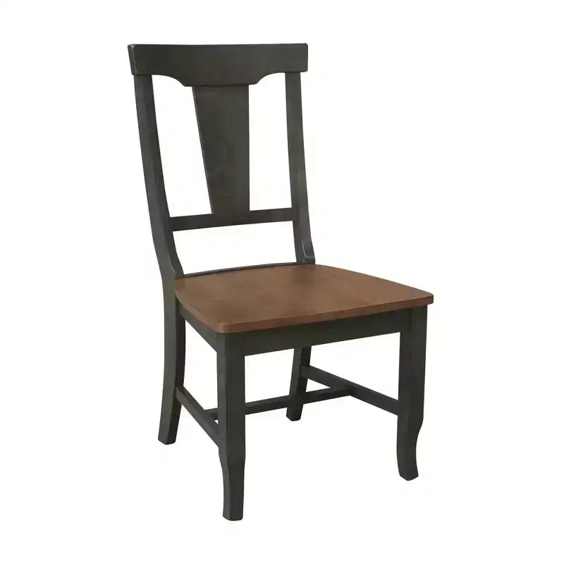 Tavolo da pranzo rotondo con 2 ante a ribalta da 42" con 2 sedie con schienale a pannello in Hickory/Antracite lavato - International Concepts