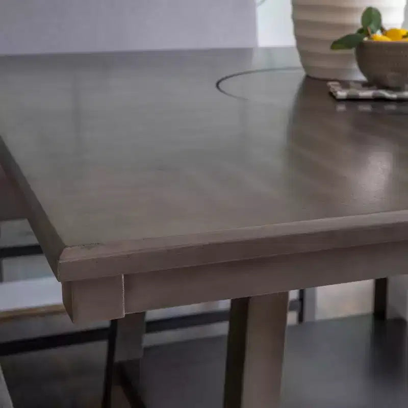 Set da pranzo Powell Barnes altezza bancone 5 pezzi grigio