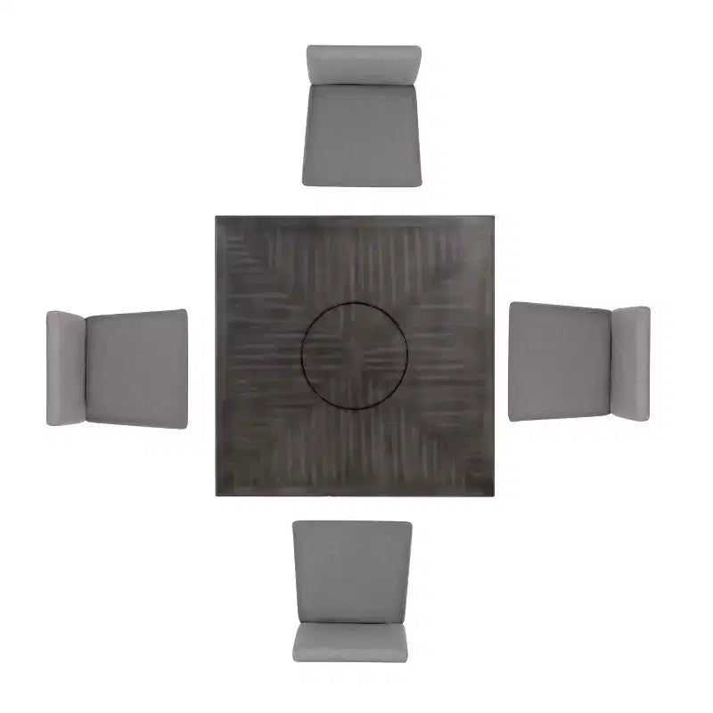 Set da pranzo Powell Barnes altezza bancone 5 pezzi grigio