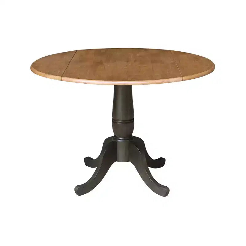 Tavolo da pranzo doppio ribaltabile 42" con 4 sedie con schienale a pannelli in noce americano/carbone lavato - International Concepts