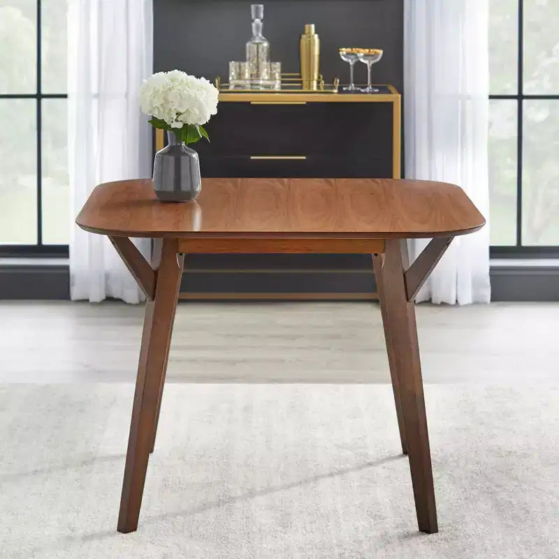 Tavolo da pranzo quadrato Buylateral Vance Mid-Century Modern 39,3" con bordi arrotondati, nero/noce
