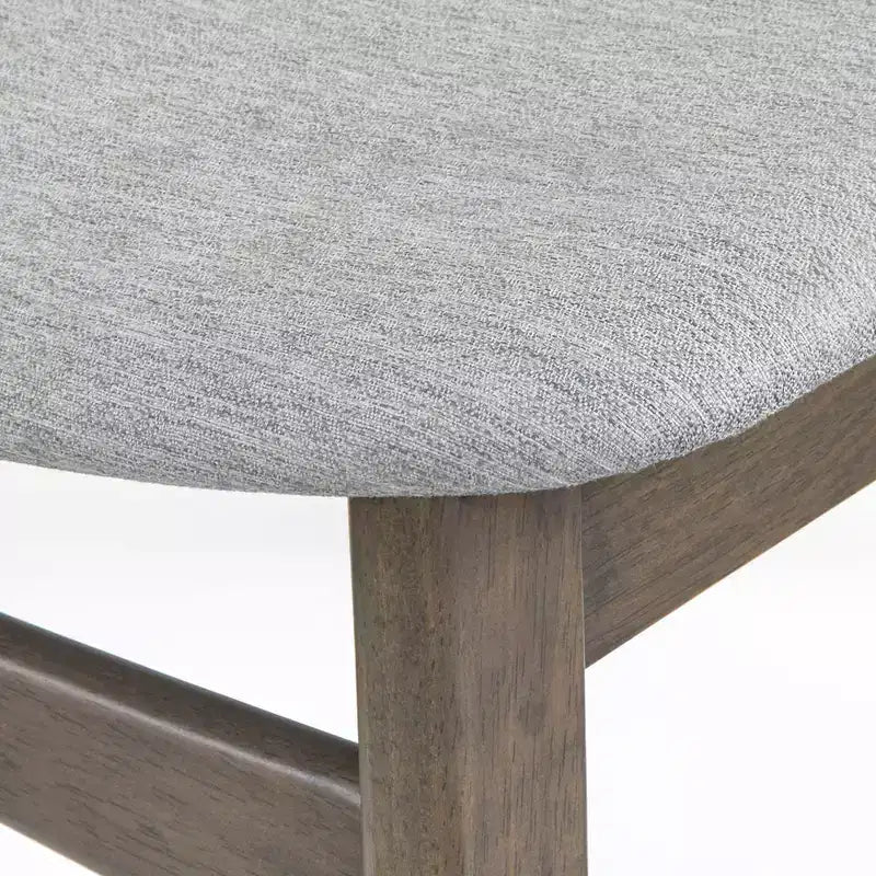 Buylateral Set da pranzo moderno rettangolare 5 pezzi Gogi Grigio: Finitura rustica, Impiallacciatura in legno di frassino, 4 sedie imbottite