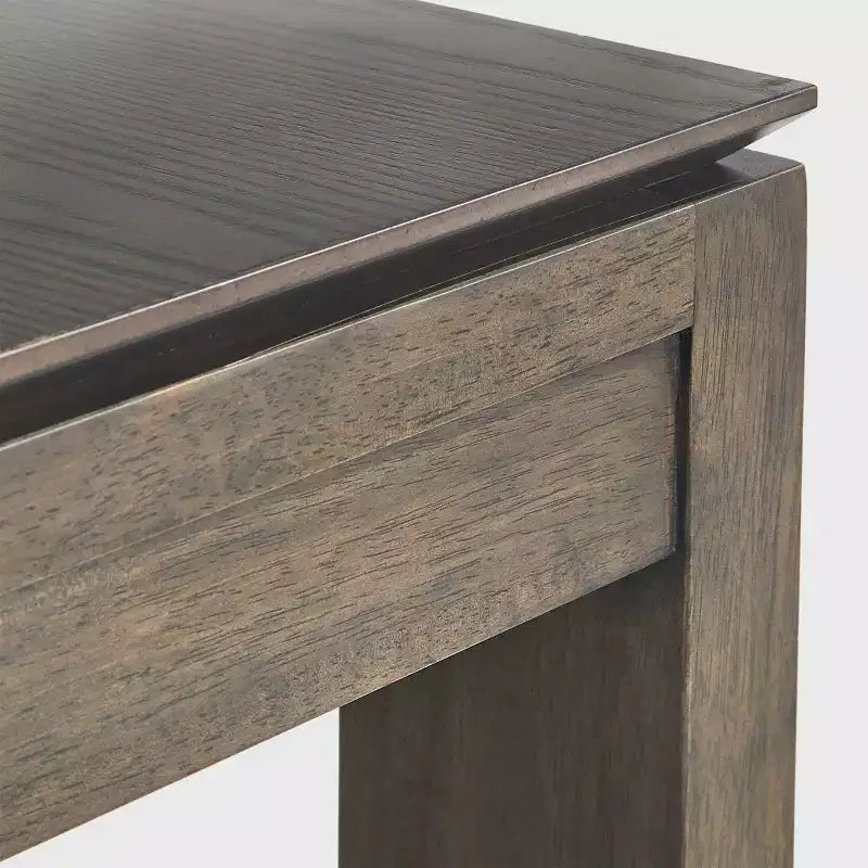 Buylateral Set da pranzo moderno rettangolare 5 pezzi Gogi Grigio: Finitura rustica, Impiallacciatura in legno di frassino, 4 sedie imbottite