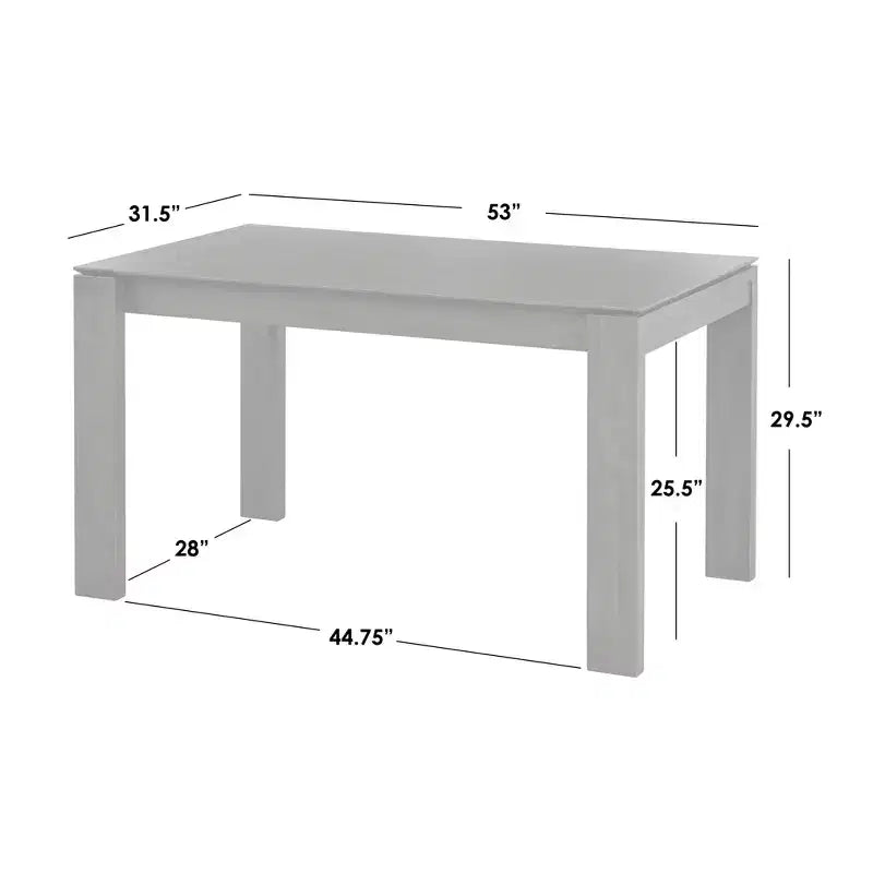Buylateral Set da pranzo moderno rettangolare 5 pezzi Gogi Grigio: Finitura rustica, Impiallacciatura in legno di frassino, 4 sedie imbottite